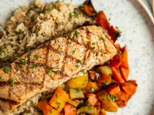 Grilled Atlantic Salmon Fillet in Smoky Maple Butter