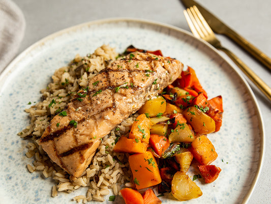 Grilled Atlantic Salmon Fillet in Smoky Maple Butter