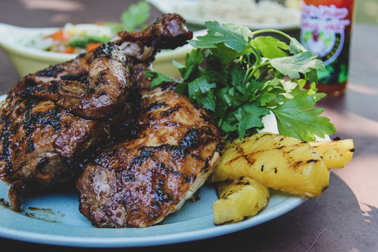 Grilled Huli Huli Hawaiian BBQ 1/2 Chicken Dinner Kit for 2