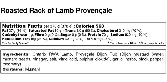 Roasted Rack of Lamb Provençale