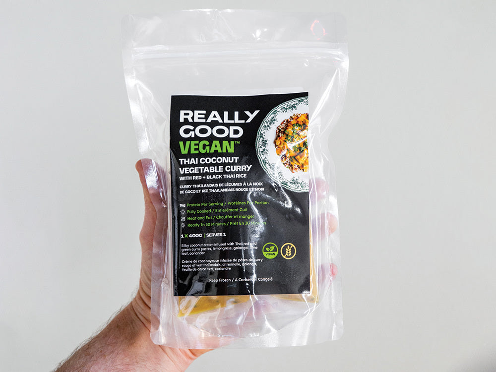 Really Good Vegan Thai Coconut Vegetable Curry with Red and Black Rice Kit