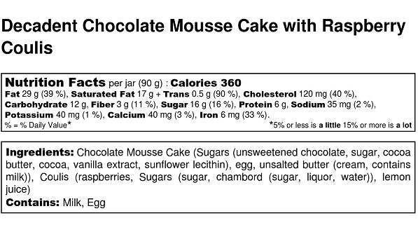 Decadent Chocolate Moussecake with Raspberry Chambord Coulis GF