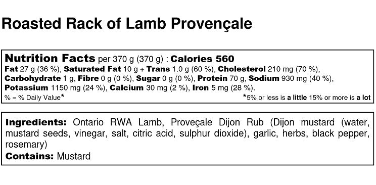 Roasted Rack of Lamb Provençale
